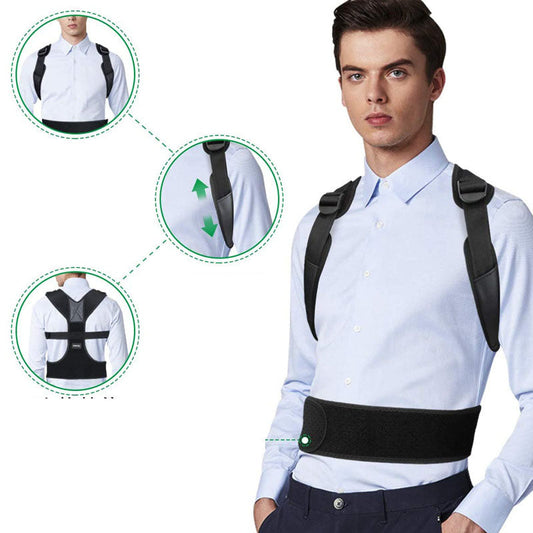 Rückenbandage mit langem Panel und Schultergurten