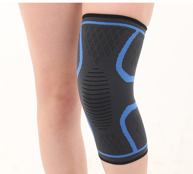 Kniebandage mit Strickzonen und rosa Rand