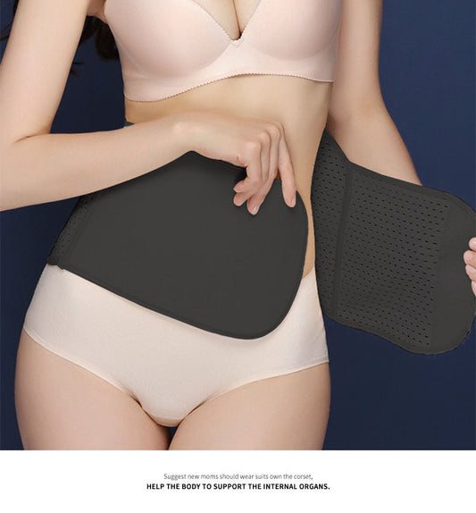 Schwarze Bauchbandage mit breitem Panel