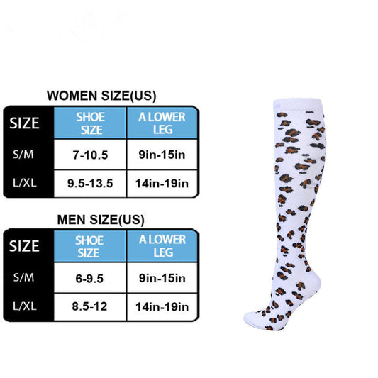 Kompressionsstrümpfe mit Leopardenmuster