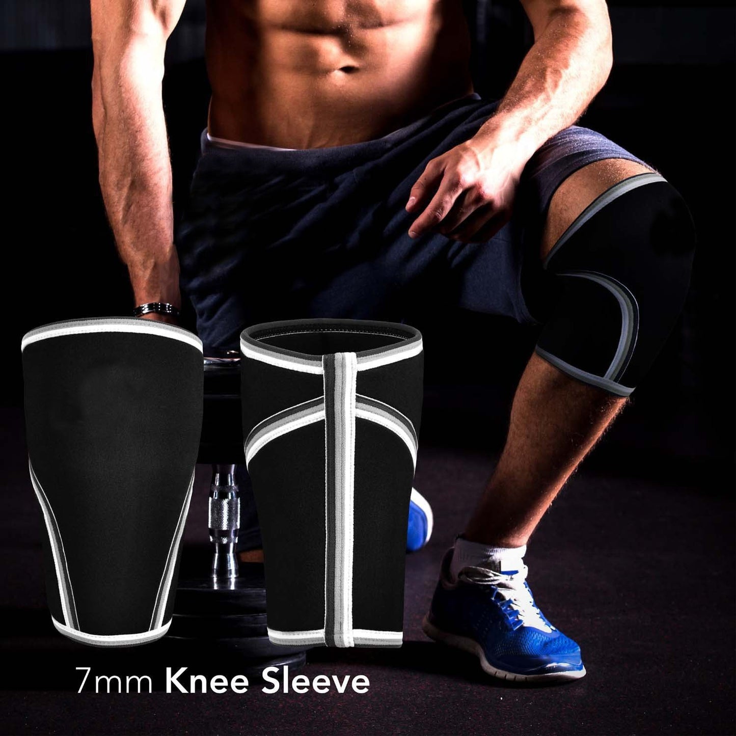 7mm Kompressions-Kniestützen für schweres Heben, Kniebeugen, Fitnessstudio und andere Sportarten