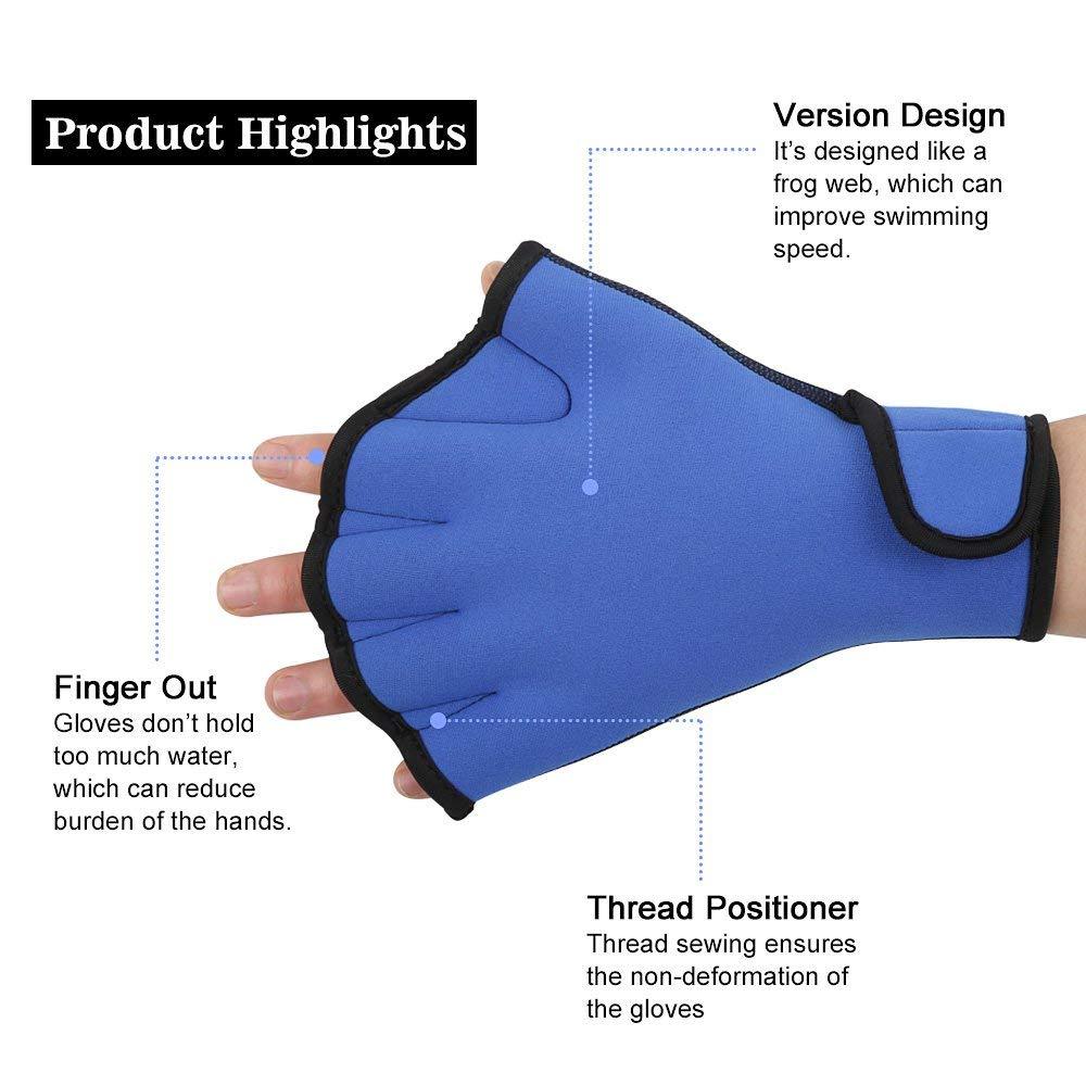 ZSZBACE Handschuhe Webbed Paddle Schwimmhandschuhe Fitness Wassergymnastik und Wasserbeständigkeitstraining - 2 Farben