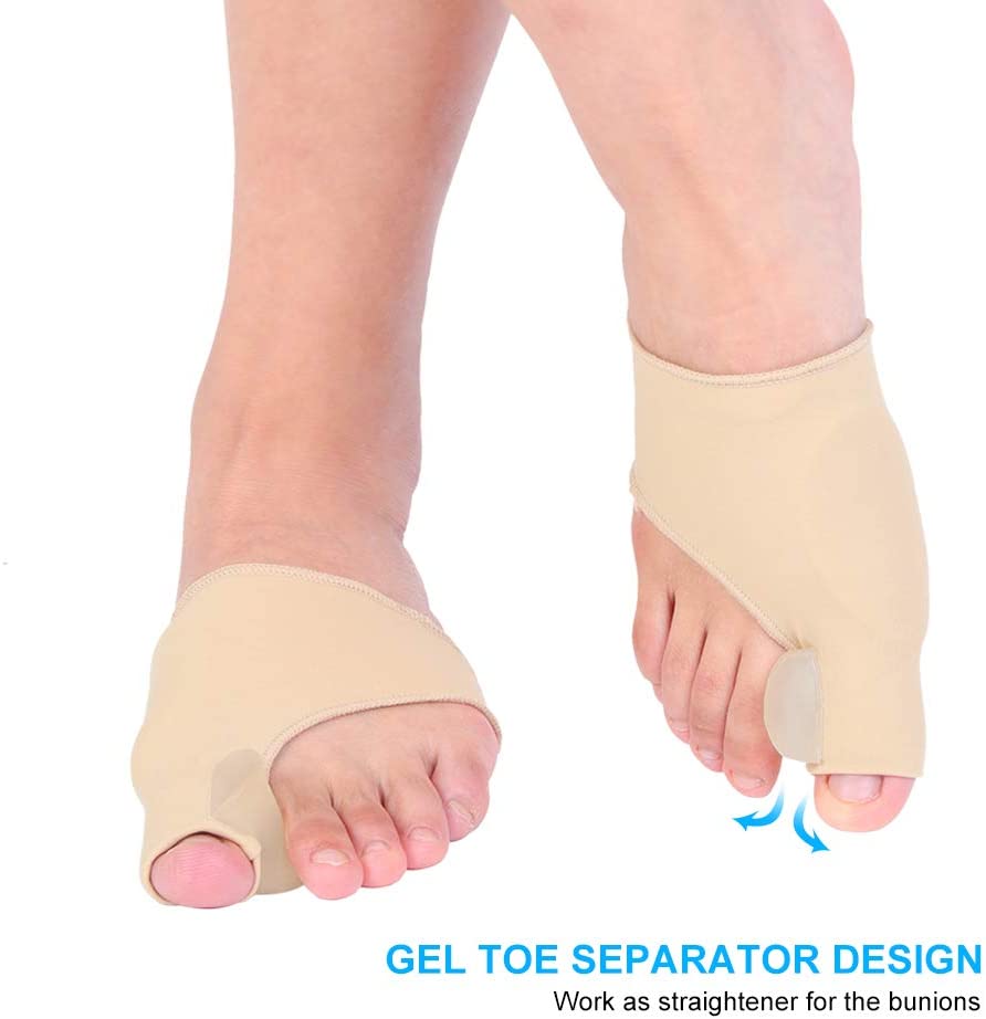 Ballenschutz, Zehentrenner hallux valgus, Bunion Glätteisen Zehengelenkschutz mit eingebautem Silikongelpad für Hallux Valgus (1 Paar)