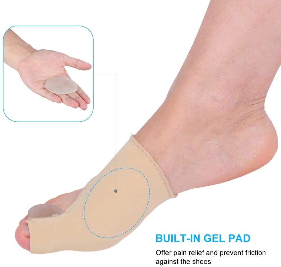 Ballenschutz, Zehentrenner hallux valgus, Bunion Glätteisen Zehengelenkschutz mit eingebautem Silikongelpad für Hallux Valgus (1 Paar)