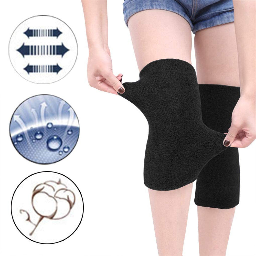 1 Paar Kniewärmer Knieschoner Winter Kniebandage Baumwolle Knieschützer Wärmerschutz Elastische Knieorthese für Freizeit und allerlei Sport