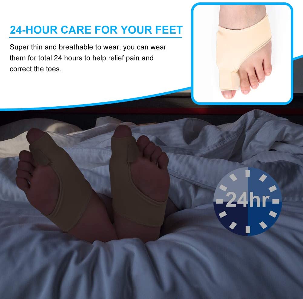 Ballenschutz, Zehentrenner hallux valgus, Bunion Glätteisen Zehengelenkschutz mit eingebautem Silikongelpad für Hallux Valgus (1 Paar)