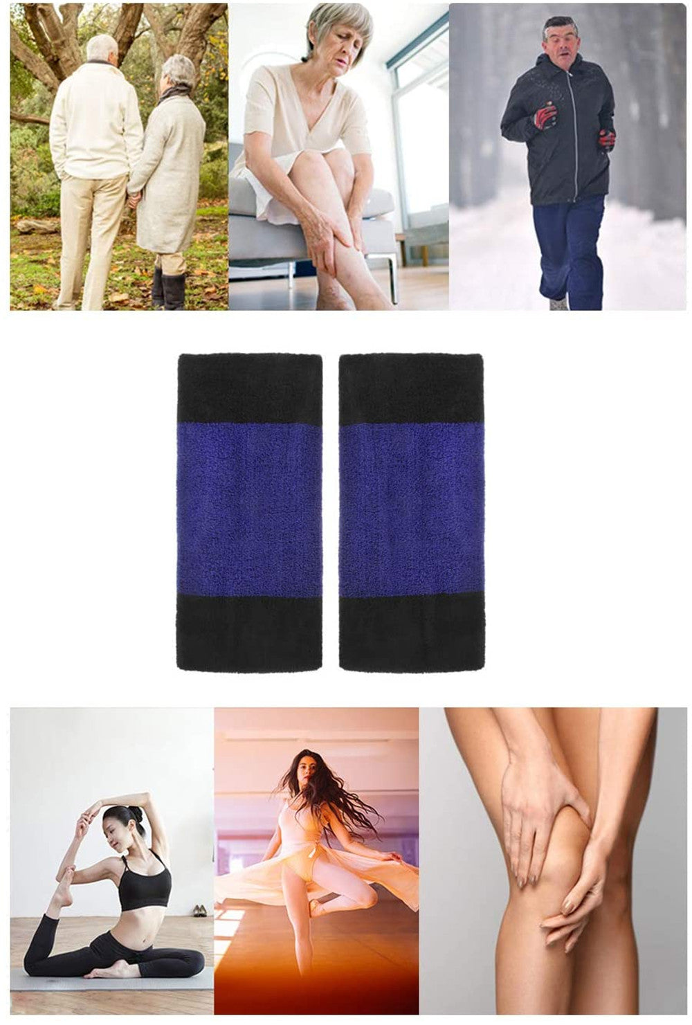 1 Paar Kniewärmer Knieschoner Winter Kniebandage Baumwolle Knieschützer Wärmerschutz Elastische Knieorthese für Freizeit und allerlei Sport