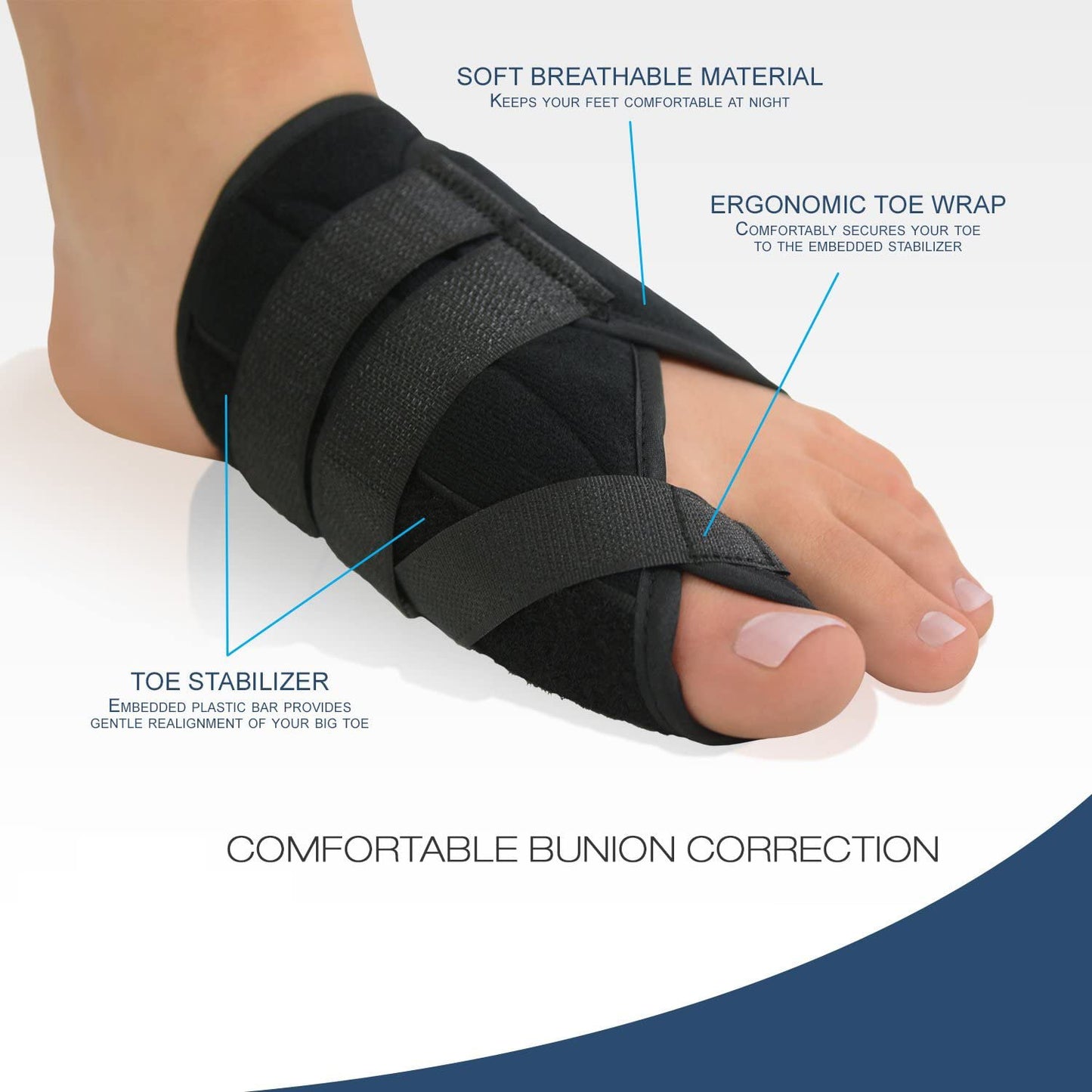 Hallux Vaglus Bandage- 1 paar Zehenspreizer - Bunion Relief für die Schlafenszeit - für Männer und Frauen