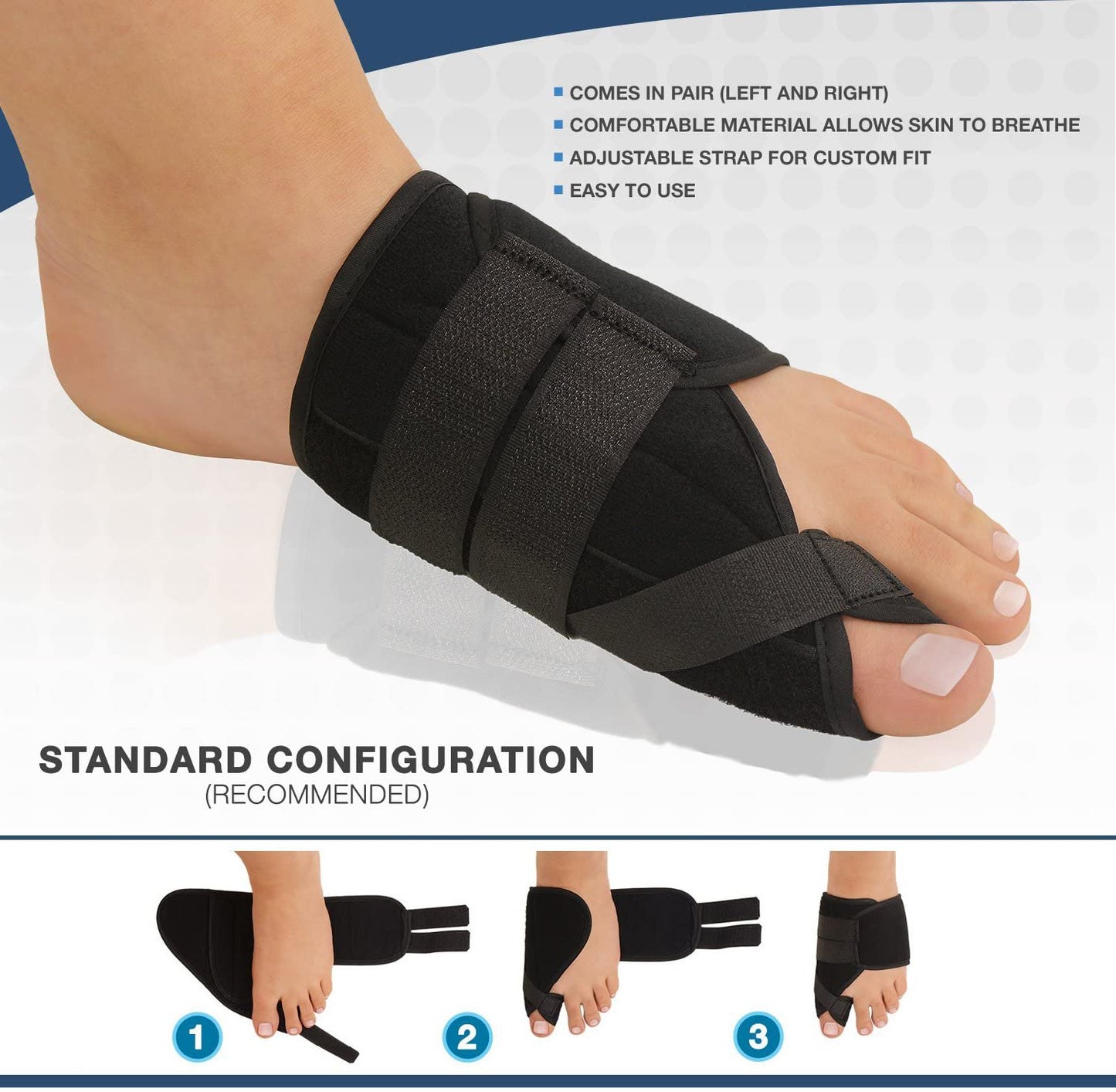 Hallux Vaglus Bandage- 1 paar Zehenspreizer - Bunion Relief für die Schlafenszeit - für Männer und Frauen