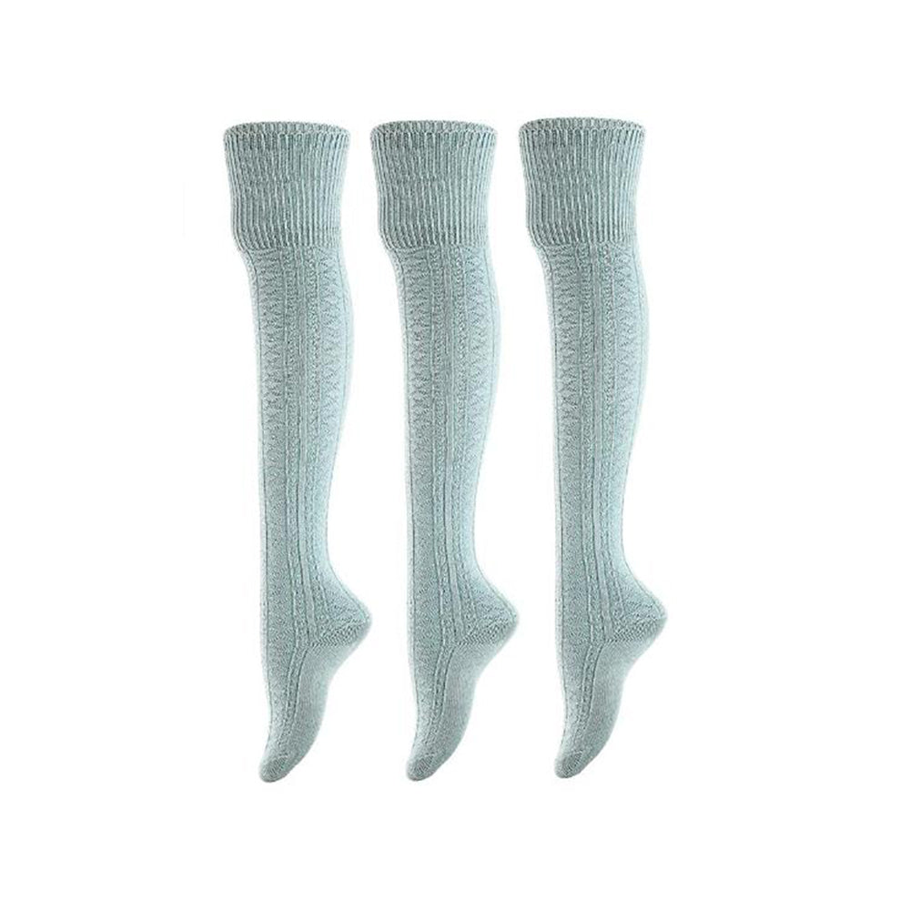 Damen 3 Paar Oberschenkel hohe Baumwollsocken, Kniewärmer, Beinwärmer