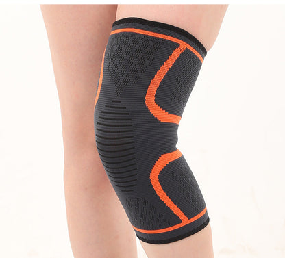 Kniebandage mit Strickzonen und rosa Rand