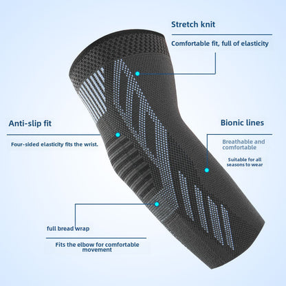 Dunkle Ellenbogenbandage mit Strickzonen