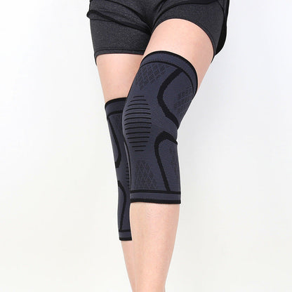 Kniebandagen mit Strickzonen und aquafarbenem Rand