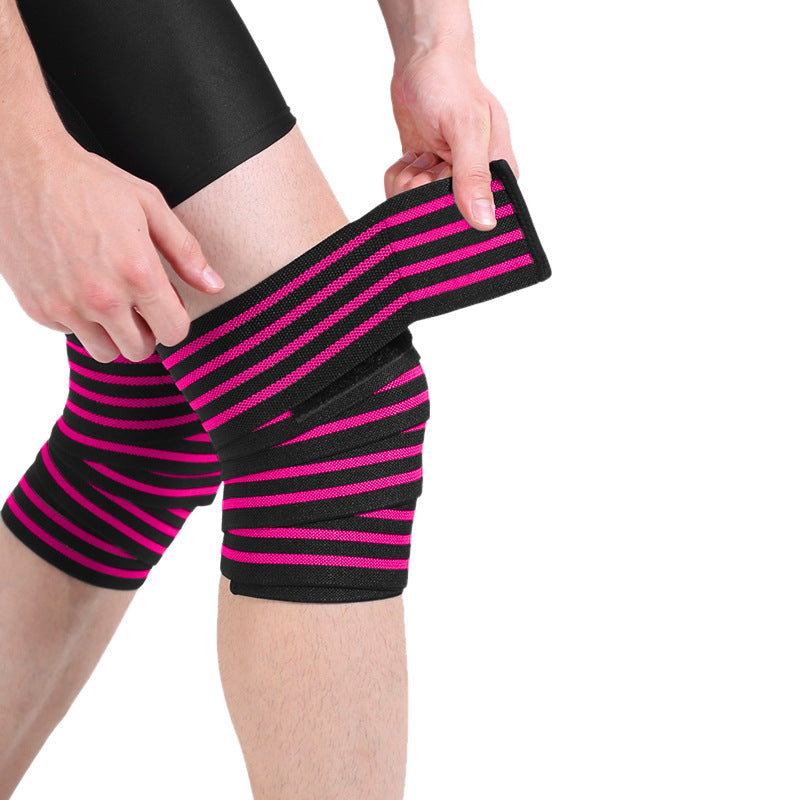 Lange Knie-Wickelbandagen mit roten Streifen