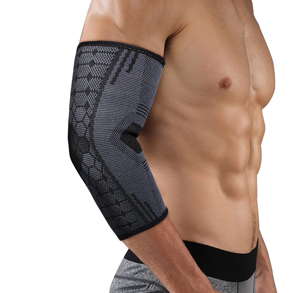 Ellenbogenbandage mit grauem Geometriemuster