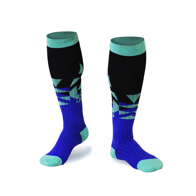 Sport-Kompressionsstrümpfe in Blau und Mint