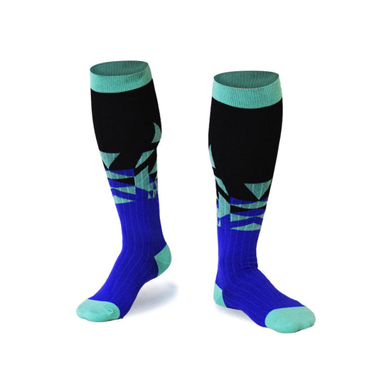 Sport-Kompressionsstrümpfe in Blau und Mint