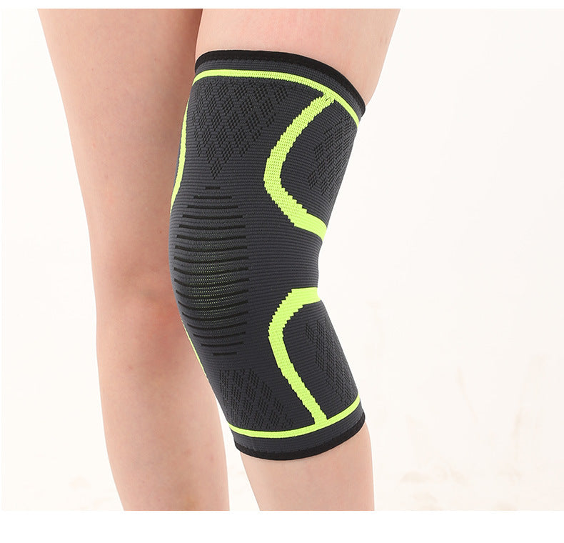 Kniebandage mit Strickzonen und rosa Rand