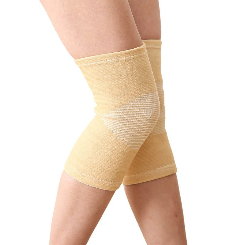 Beige Kniebandagen mit Strickzonen