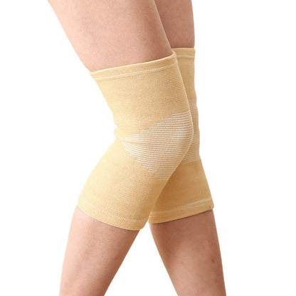 Beige Kniebandagen mit Strickzonen