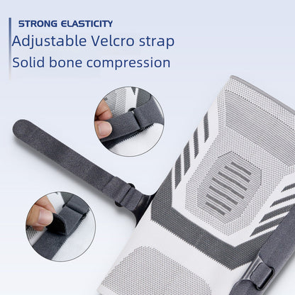 Blaue Strick-Kniebandage mit seitlichem Panel