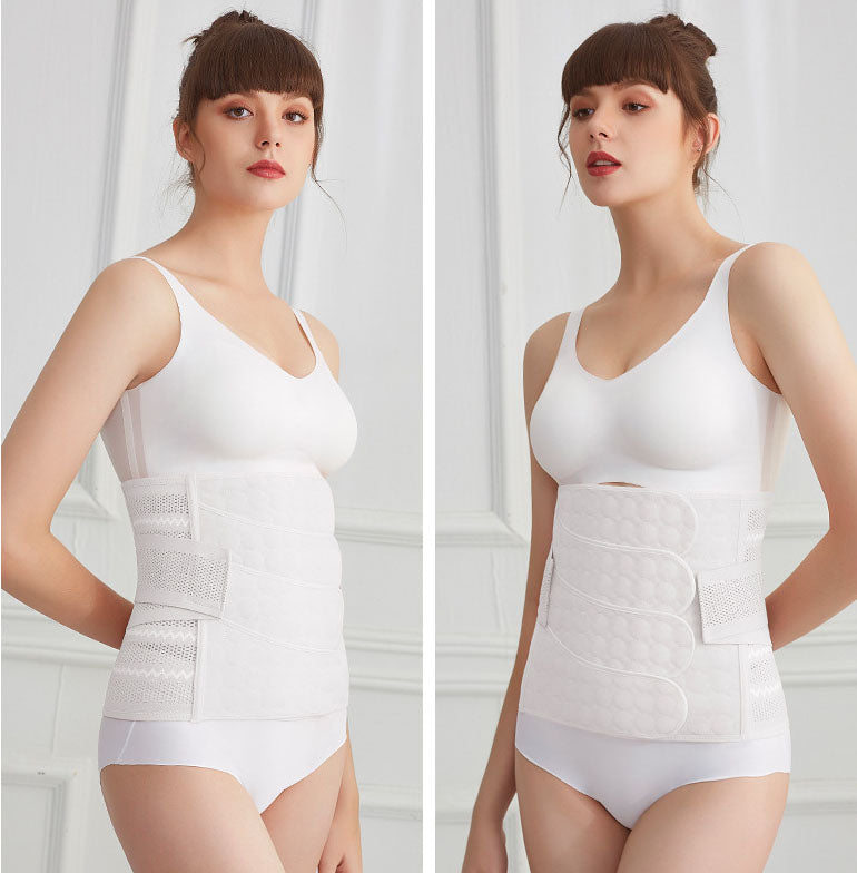Weiße Bauchbandage mit drei Laschen