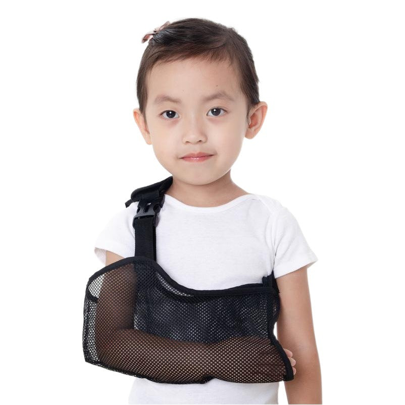 Kinder-Armschlinge aus Mesh mit Unterarmtasche