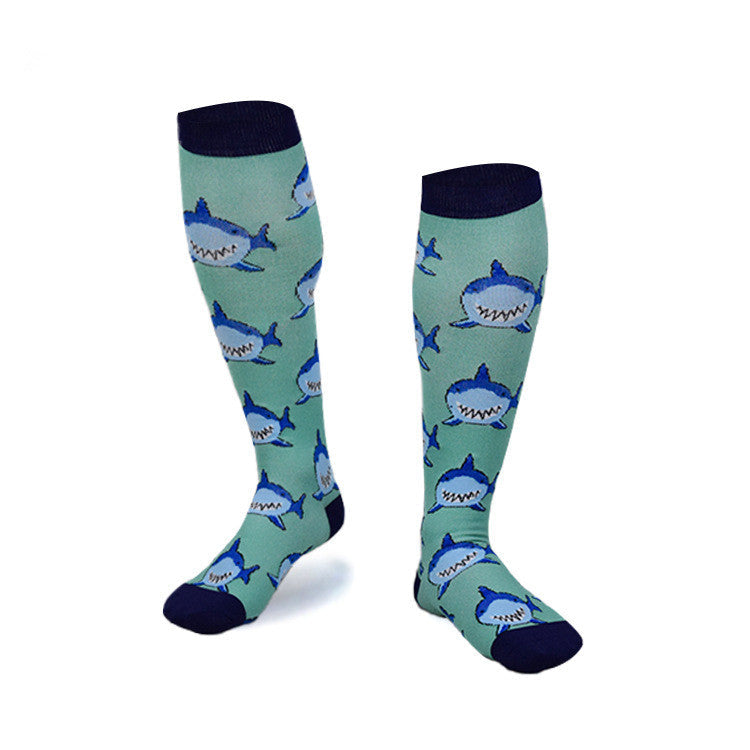 Kompressionsstrümpfe mit Haimotiv
