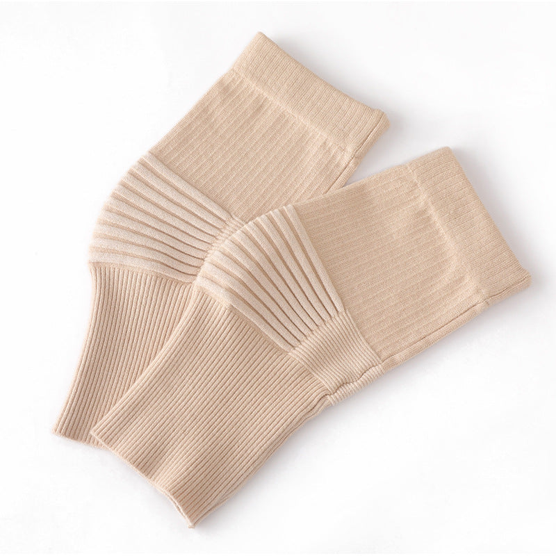 Gerippte Kniebandagen in Beige