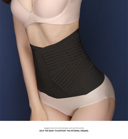 Gerippte Bauchstützbandage in Schwarz