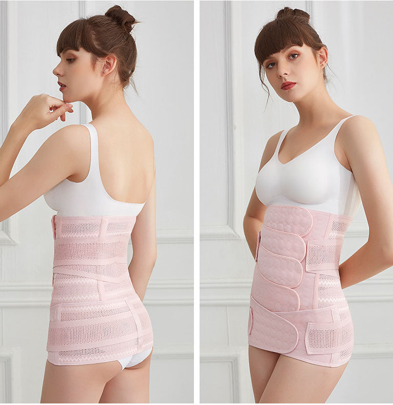 Dreistufiger Bauchgurt nach der Geburt in Rosa