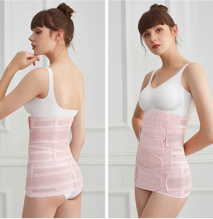 Dreistufiger Bauchgurt nach der Geburt in Rosa