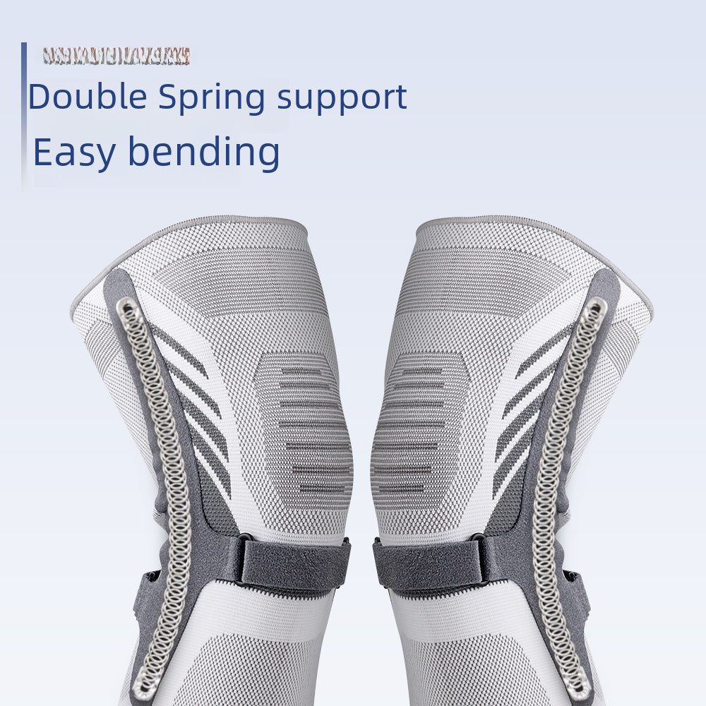 Blaue Strick-Kniebandage mit seitlichem Panel