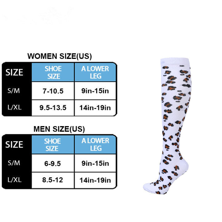 Kompressionsstrümpfe mit Leopardenmuster