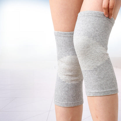 Beige Kniebandagen mit Strickzonen