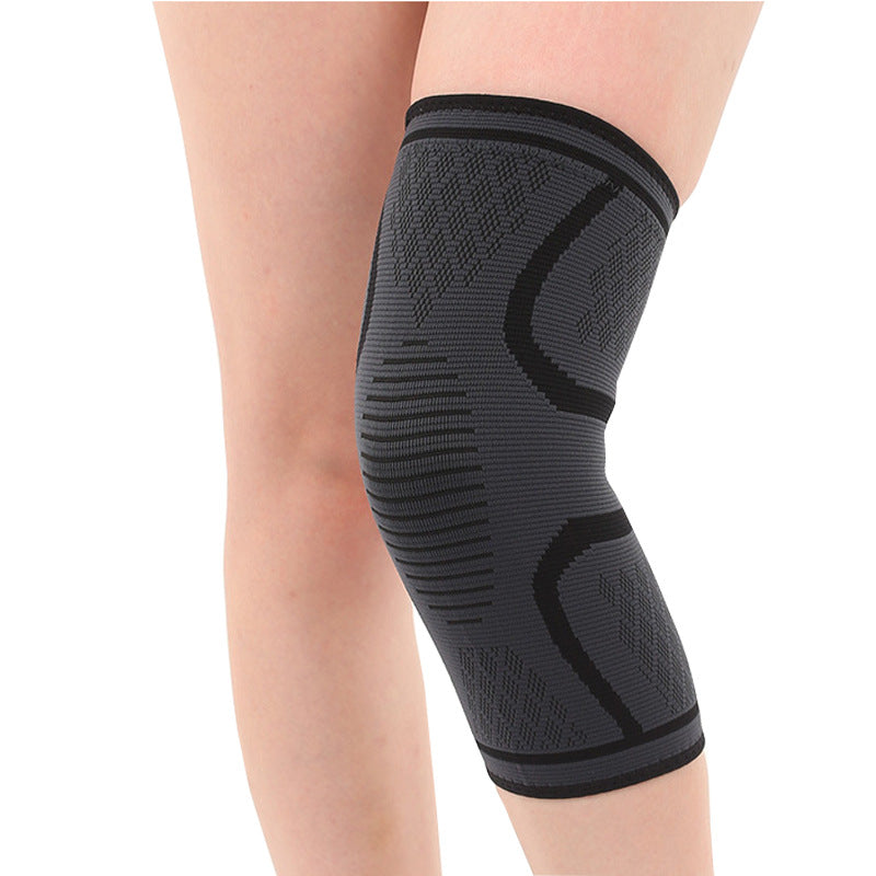 Kniebandage mit Strickzonen und rosa Rand