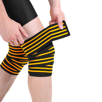 Lange Knie-Wickelbandagen mit roten Streifen