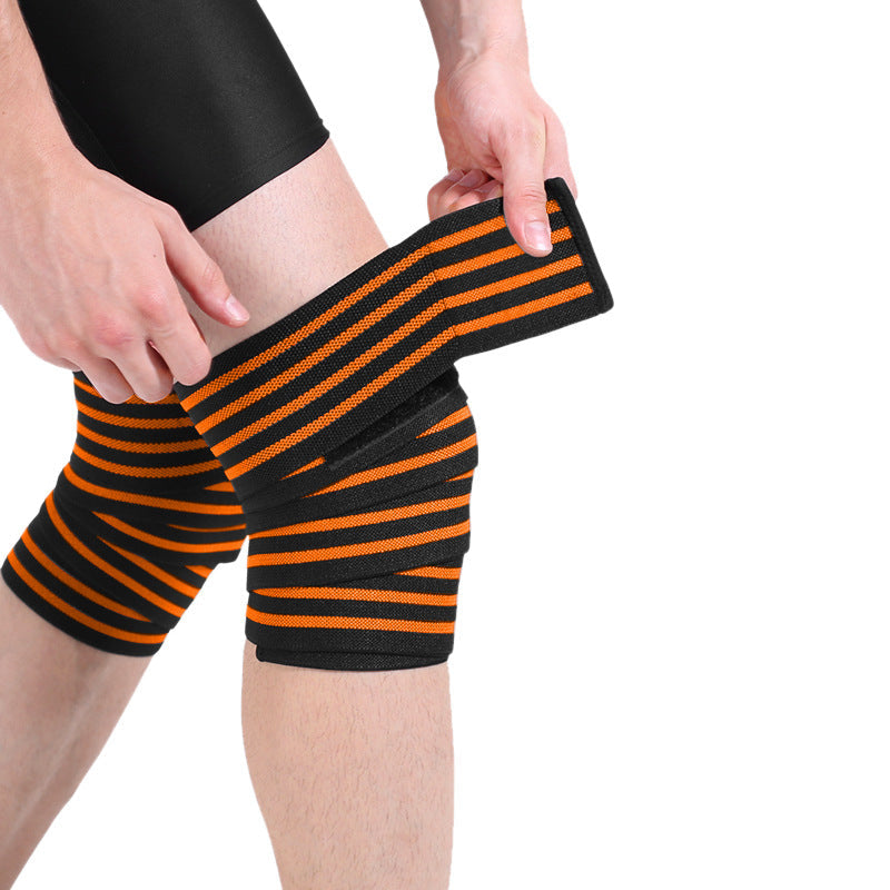Lange Knie-Wickelbandagen mit roten Streifen
