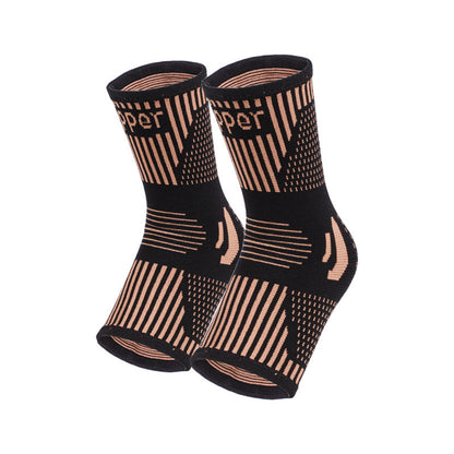 Kupferfarbene Strickbandage fürs Sprunggelenk