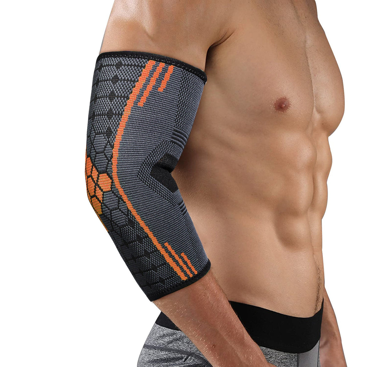 Ellenbogenbandage mit grauem Geometriemuster