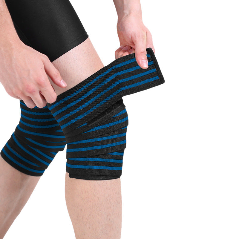 Lange Knie-Wickelbandagen mit roten Streifen