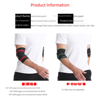 Gestreifte Ellenbogenbandage mit Wickelverschluss