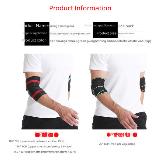 Gestreifte Ellenbogenbandage mit Wickelverschluss
