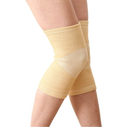 Beige Kniebandagen mit Strickzonen