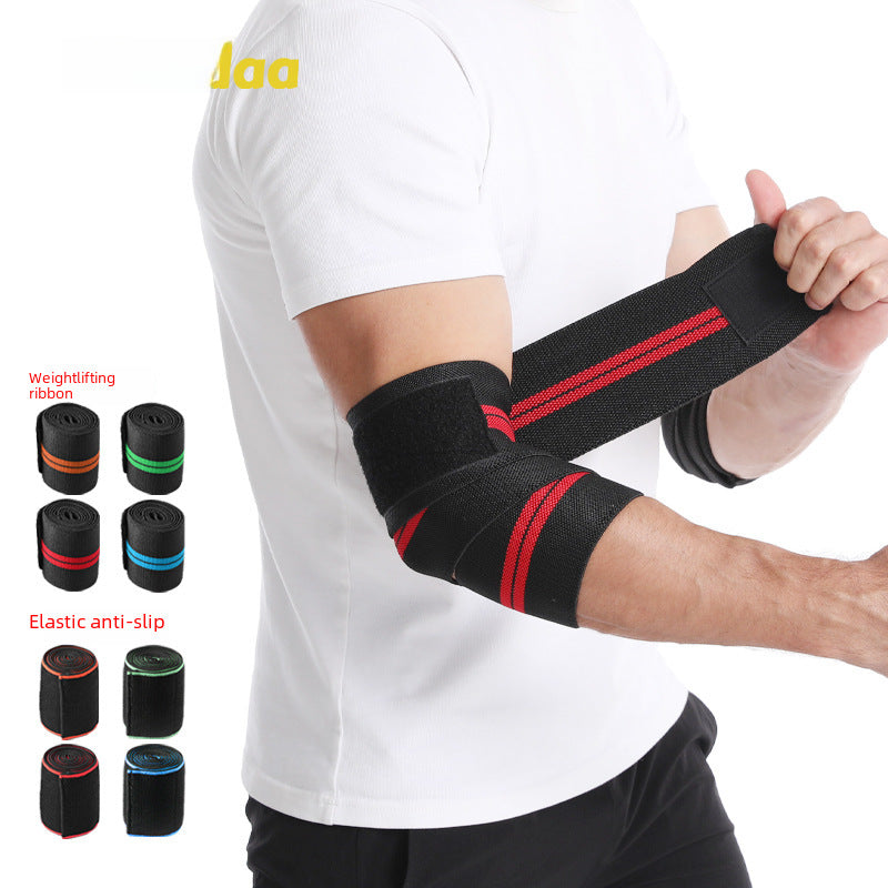 Gestreifte Ellenbogenbandage mit Wickelverschluss