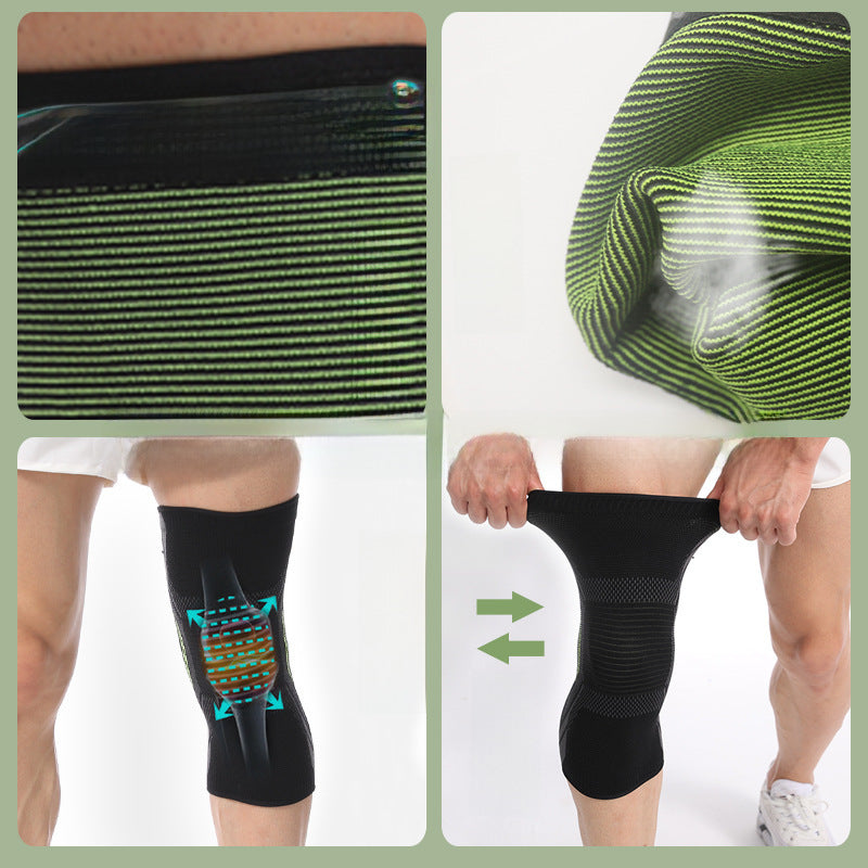 Gestrickte Kniebandage mit Kontrastrand