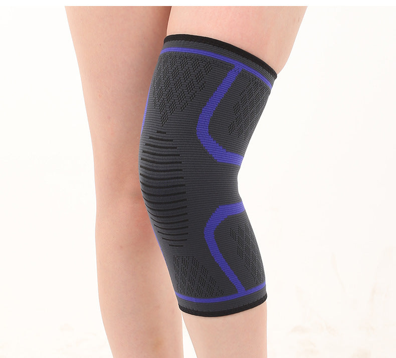Kniebandage mit Strickzonen und rosa Rand