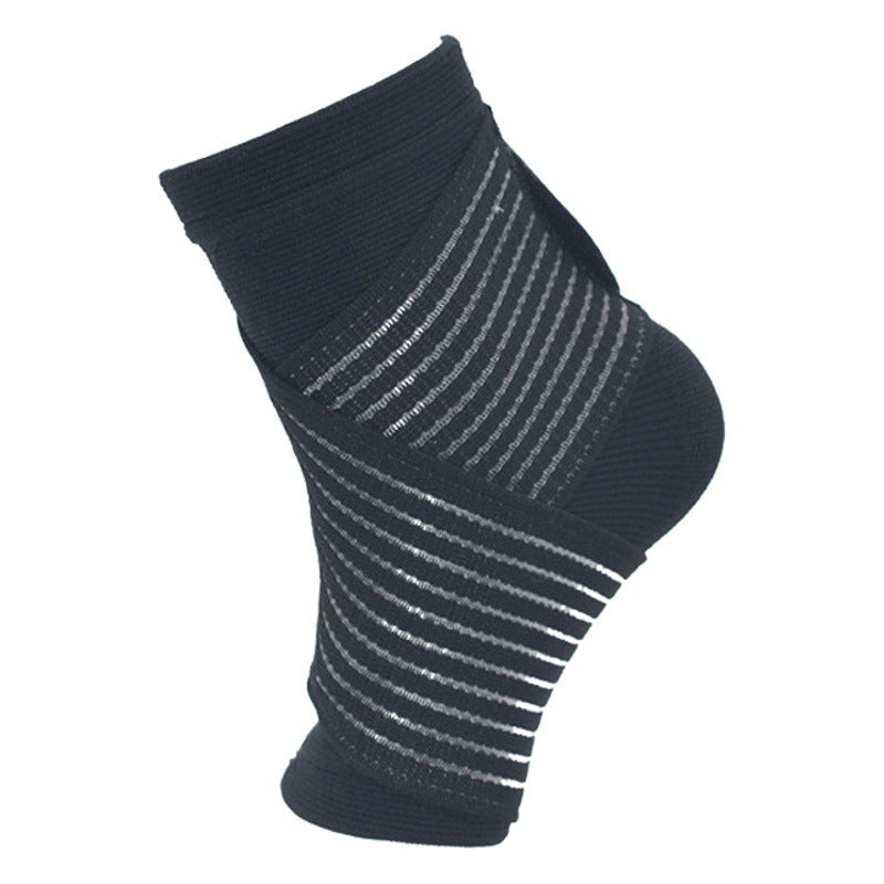 Beige Strick-Knöchelbandage mit Wickelgurt