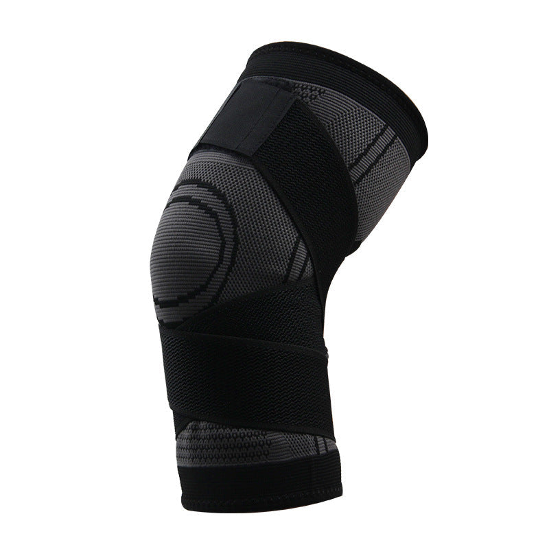 Kniebandage mit Kreuzgurt und grünem Rand