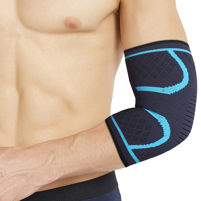 Konturierte Ellenbogenbandage mit blauem Rand